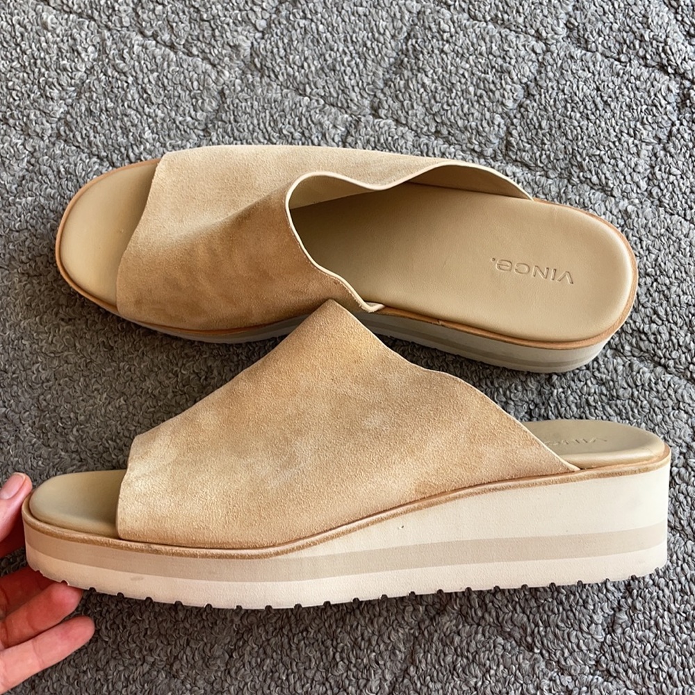 Vince Sarria Suede Platform Slide Sandals size 10 - Picture 7 of 10